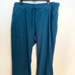 Cherokee Infinity scrub pants Women size XL Teal Elastic Waist  Drawstring